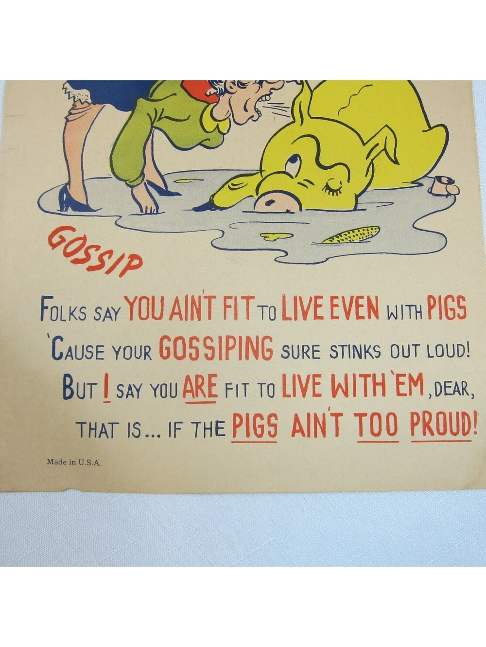 Vintage Vinegar Valentine Gossip Penny Dreadful Sarcasm Insult Poem Ephemera